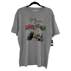 LUCKY BRAND Great Smoky Mountains Bears Gray Graphic Print Tee size Large